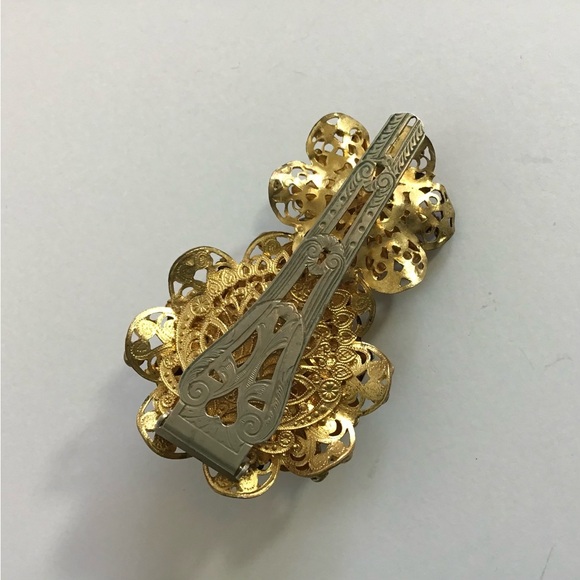 Large Vintage Deco Steel Cut 1940s Dress Clip - Picture 3 of 4